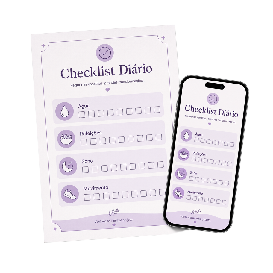 Mockup do checklist diário