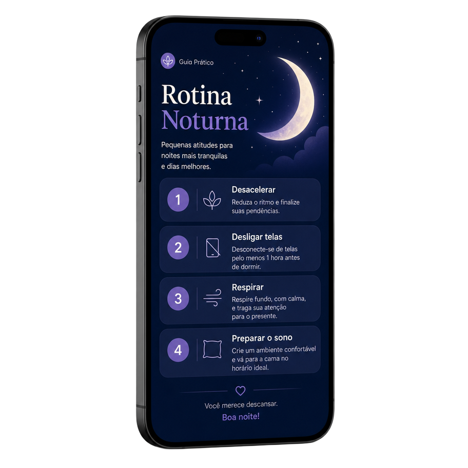 Mockup da rotina noturna